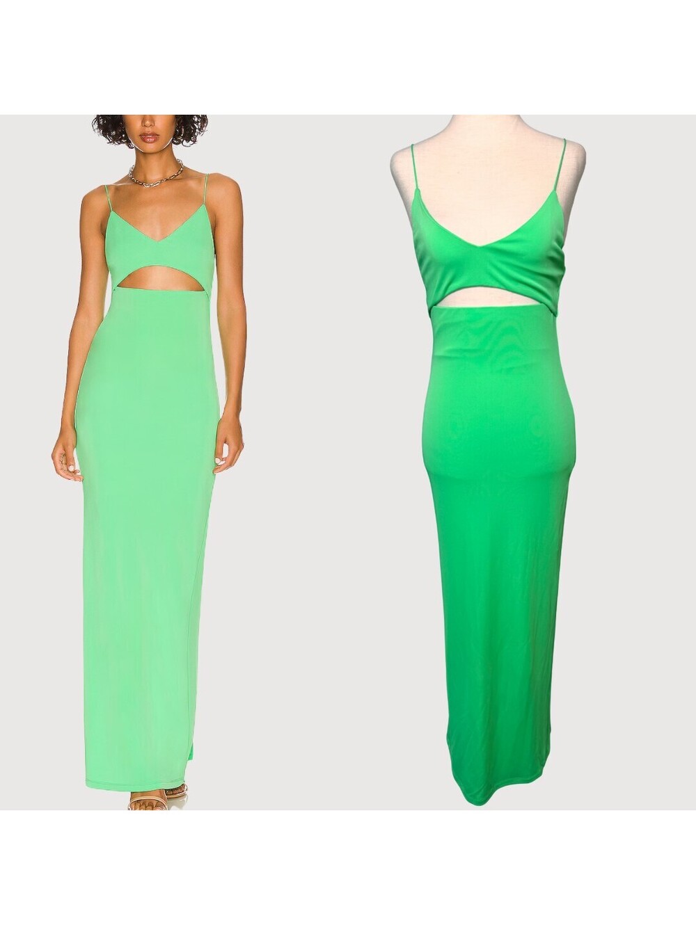 Alice + Olivia Valli Green Cutout Maxi Dress Size 0